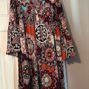 Honeyme Multicolor Mandala Midi Dress